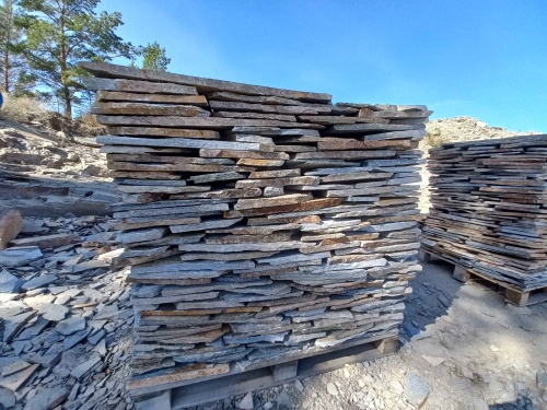 Плитняк златолит серебристый для фасада купить в Республике Бурятия